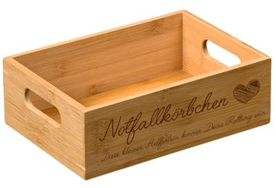 SNEG Notfallkörbchen für Hochzeit - Notfallbox aus Holz (Bambus) (Motiv #2)