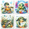 MOGTAA 4 Pack Peinture Numero Adulte avec Cadre, Tortue Peinture par Numero Adulte Débutants, DIY Animaux Numéro d'Art Kits, Loisirs Créatifs Adultes, pour décoration d'intérieur, 20x20cm