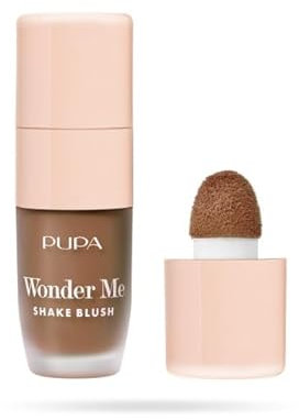 Pupa Blush Wonder Me Shake, flüssiges Gesichtspflege, durchscheinend, neue Textur Water Cream – frischer und strahlender Teint, saubere Formel, hergestellt in Italien (Farbe 006 Cuba Libre)