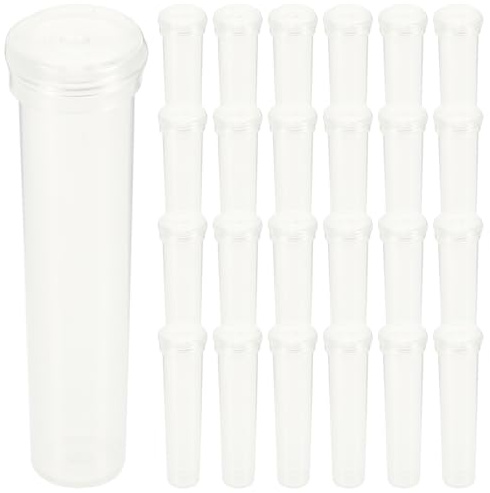 MAGICLULU Transparentes Blumen Wasserröhrchen Mit Kappe 25 Stück Kunststoff Nährstoffrohr Für Floristenbedarf Blumenpflege DIY Basteln 2.83X0.71X0.08In