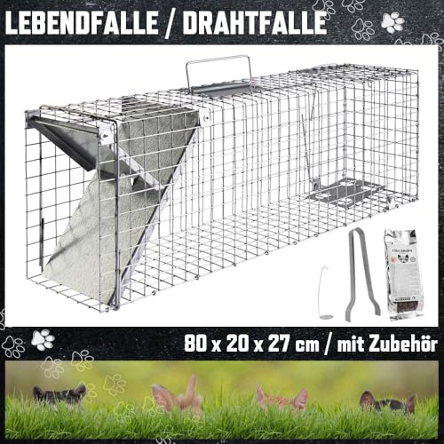 Tierfalle Lebendfalle Marderfalle Ratte Tierfalle Kastenfalle Drahtfalle 80 x 20 x 27 cm Stable Petigi