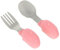 Kisangel 2 Piezas Vajilla De Aprendizaje Para Bebés Utensilios Pequeño Alimentación Cuchara Tenedor Almuerzo Inoxidable Vajilla De Gel De Sílice Rosa