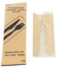 250 kits de cubiertos desechables de madera – cuchillo, tenedor, cuchara de postre, toalla – ecológica, cero residuos, ideal restauración, catering, eventos, comida para llevar (3, kit de 3 piezas)