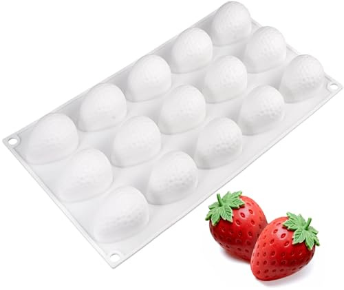 Stampo in Silicone 3D a Forma di Fragola a 15 cavità