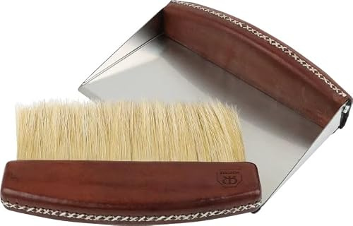 Redecker Tischkehrset mit Echtleder-Veredelung, 2-teilig, hält magnetisch zusammen