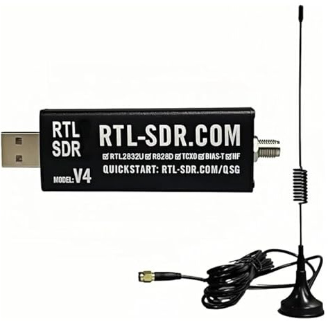 SDR V4 Ricevitore Radio Software Defined, 500kHz-1.7GHz, HF/UHF/VHF, TCXO 1PPM, Bias-Tee, Case in Alluminio
