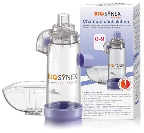 BIOSYNEX - Inhal'AIR - Cámara de Inhalación - Espaciador para Inhaladores - Asistencia Respiratoria Asma, Bronquiolitis - Sin Látex - Sin BPA - Talla 0-9 meses