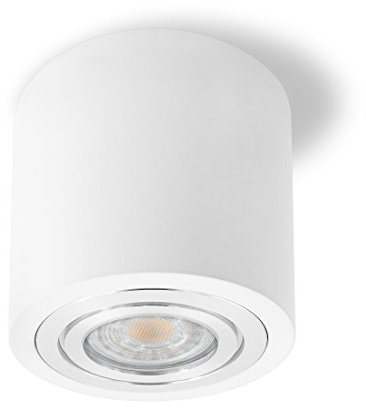 SSC-LUXon® LED Decken Aufbauleuchte in weiß mit IP44 für Außenbereich & Badezimmer inkl. LED GU10 Leuchtmittel 6W neutralweiß