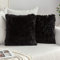MIULEE 2er Set Kissenbezüge Künstlich Pelz Sofakissen Dekorative Dekokissen Kuschelkissen Plüschkissen Kuschelig Couchkissen Superweich Kissen Flauschig Kissenbezug für Sofa 45x45 cm Schwarz