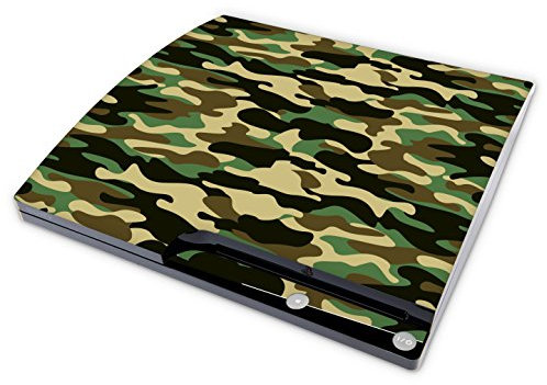 Skins4u Aufkleber Design Schutzfolie Vinyl Skin kompatibel mit Sony PS3 Playstation 3 Slim Konsole Wood Camo
