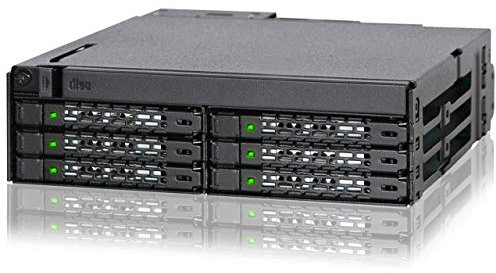 ICY DOCK ToughArmor MB606SPO-B - Wechselrahmen für 6X 2,5 Zoll SATA/SAS SSD/HDD und 1x SATA Ultra Slim ODD in 1x 5,25 Zoll Vollmetall