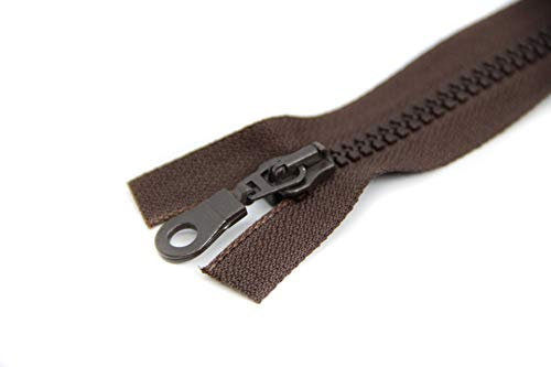 NTS Nähtechnik 1 Reißverschluss aus Kunststoff, 5mm Krampe, teilbar (Dunkelbraun, 85 cm)