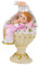 Tortenaufsatz Tortenfigur Dekofigur Baby Tauffigur Taufe Geburt Taufbecken Taufbrunnen | 14,3 cm (rosa)