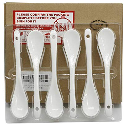 Mecai Eierlöffel aus Porzellan, 12,7 cm lang, für Dessert, Kaffee, Tee, 6 Stück