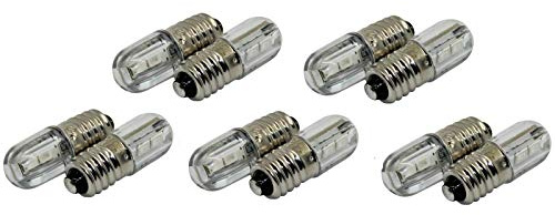 10x Schraubsockel E10 LED - Ersatz Beleuchtung warmweiß Sparlampe - 6V