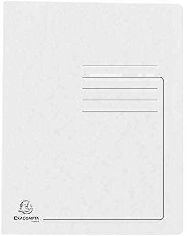 Exacompta - Ref. 39982E – Karton mit 25 Dokumentenmappen Iderama aus Hochglanzkarton 355 g/m² – FSC®-zertifizierte Mappe – Maße 24 x 32 cm für Dokumente im A4-Format – Farbe weiß