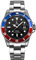 Alienwork Reloj Hombre Mujer Plateado Pulsera de Metal Acero Calendario Fecha Negro Elegante
