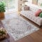 TAPISO Valley Teppich Kurzflor Hellgrau Rostbraun Blau Ornament Rosette Vintage Klassisch Meliert Used Effekt Wohnzimmer Schlafzimmer ÖKO-TEX 200 x 300 cm