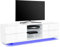 Homeology Avitus Premium High Gloss White with 4-WhiteDrawers & 3-Shelf 32-65 LED/OLED/LCD TV Cabinet with 16 colour LED Lights