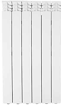 Fondital V666AM06406 Radiatore in alluminio pressofuso Exclusivo B3, 800 mm, 6 elementi, bianco