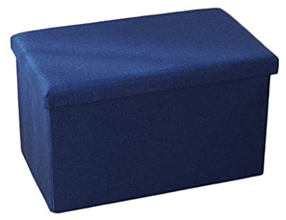 Schreibtisch Hocker Aufbewahrung Ottoman Cube Leinen Kleiner Couchtisch Fußstütze Hocker Sitz, Klappspielzeug Brust zusammenklappbar für Kinder Gepolsterter Sitz Aufbewahrung Ottoman Aufbewahrung Otto