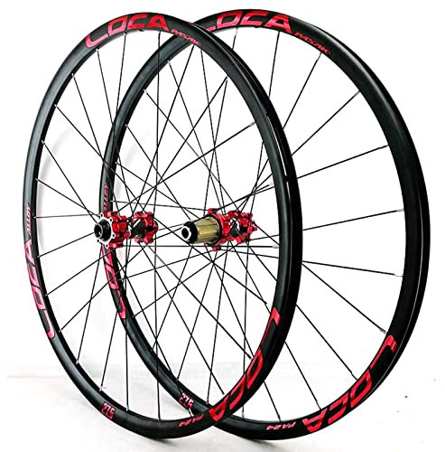 lkpqdwqz 26/27.5/29in Fahrrad Laufradsatz Hybrid Mountainbike Laufräder MTB Felge Scheibenbremse Vorderrad & Hinterrad Thruaxle 8/9/10/11/12 Speed ​​24H (Color : Red, Size : 29in)