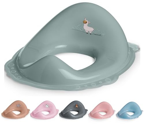 DOCARI Toilettensitz Kinder Klositz Aufsatz rutschsicher & ergonomisch Lama grün - Toilettenaufsatz Kinder WC Sitz für komfortables sicheres Toilettentraining - Kindertoilettensitzaufsatz ab 2 Jahre
