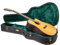 Crossrock Funda doble rectangular de fibra de vidrio para mandolina y violín 4/4, carcasa negra brillante, cerradura TSA, correas de mochila, compartimentos para accesorios, ajuste universal