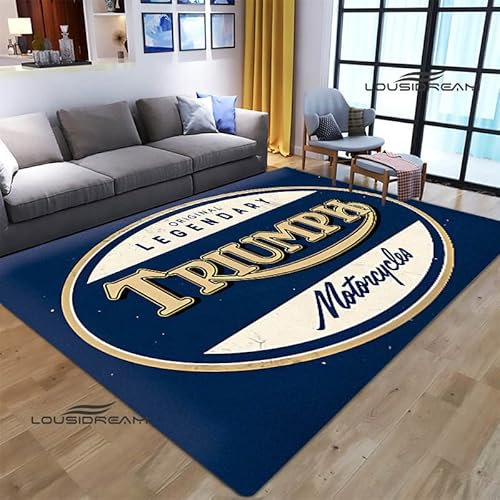 bailongma T-Riumph Motorrad Logo Gedruckter Flanellteppich Schönes rutschfestes Türpolster Yogamatte Anime Teppich D764 40×60CM