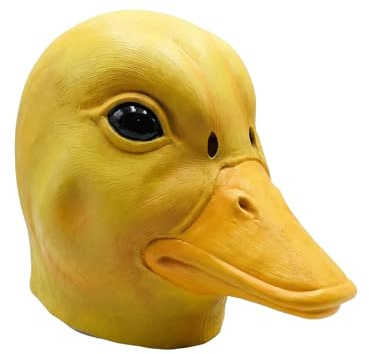 Maskworld Ente Maske aus Latex - Vollmaske als Verkleidung für Halloween, Karneval & Motto-Party