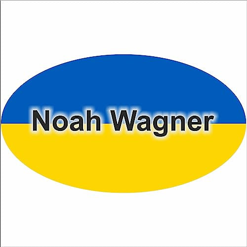 Kiwistar Klebeetiketten - Aufkleber - Fahne - Flagge - Ukraine - 10x6,6 cm - mit Wunschtext - Name - personalisiert - Namensaufkleber - Autoaufkleber - Racing