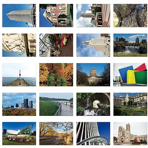 xtvinvm US City Rochester New York Reise-Postkarten aus der ganzen Welt Vintage Postkarten-Set für den Versand Business Weihnachten Urlaub Geburtstag Postkarten mit Versandseite 20 Stück