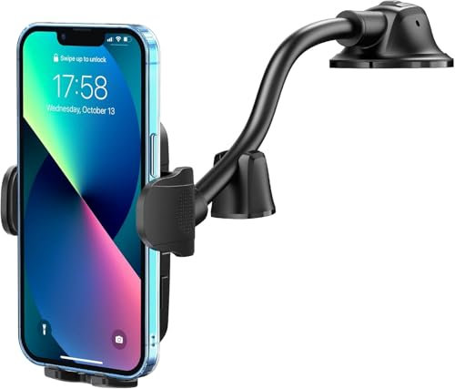 Support Téléphone Voiture Ventouse, Porte Voiture Auto Ventouse Réglable Support et Un Bouton de Libération Rotation 360° Universel,Porte Téléphone Voiture pour Smartphones et GPS 4.7-6.9 Pouces