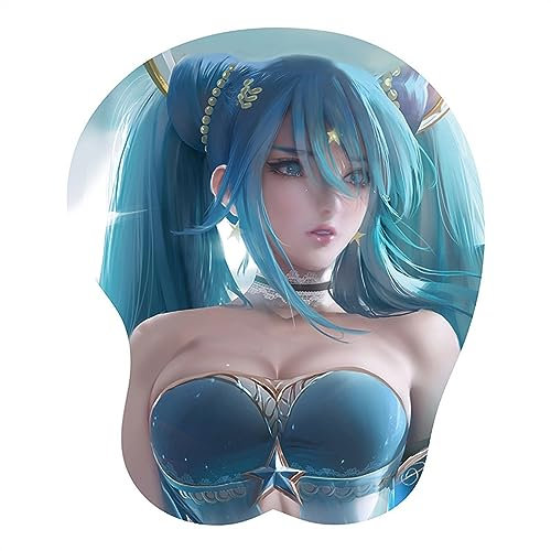 PUIOKA Tapis de Souris de Jeu, Tapis de Souris 3D Sexy en Silicone, Repose-Poignet, Support Ergonomique en Caoutchouc pour Le Bureau