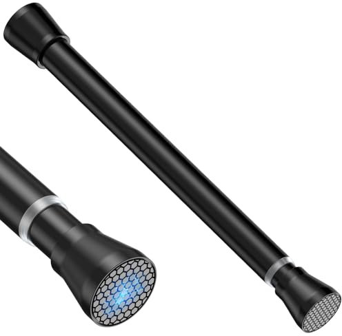 Zipglo Tension Rod 41-67 cm Extension Pole 1pcs, Telescopic Curtain Pole Curtain Poles No Drilling Curtain Poles No Drilling Adjustable Curtain Pole for Cupboards, Small Window, Kitchen, Black