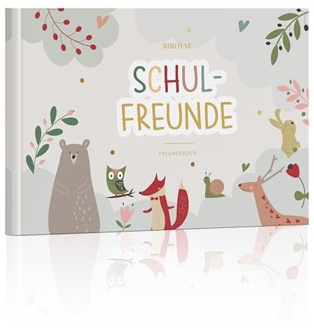 BIROYAL Freundebuch für Kindergarten, Grundschule |Zoo Freundebuch für Junge und Mädchen |21 * 14 cm Hardcover mit 120 Seiten zum Ausfüllen für Deine Freunde