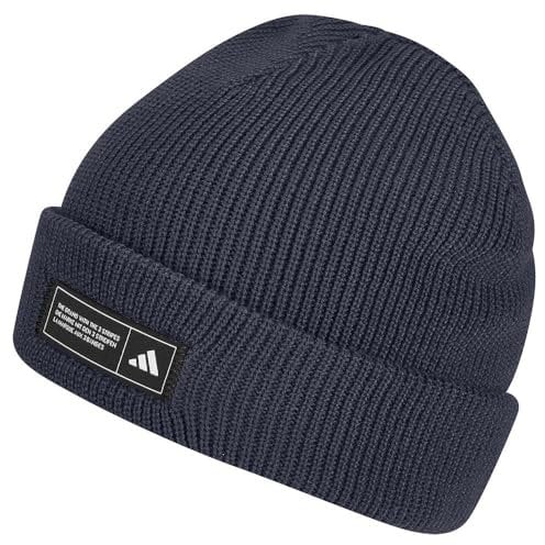 adidas Unisex Essentials Cuffed Beanie, Shadow Navy/Black/White, M