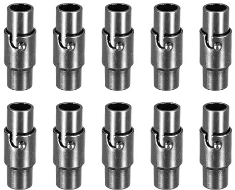 QUARKZMAN Lederkordel-Endkappe, 10 Stück 4mm Loch Leder Magnetverschlüsse, Kordel-Endkappen Verschlüsse Leder Kordel Schnalle für Schmuckherstellung DIY Zubehör Basteln, Schwarz
