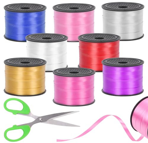 Tanstic 9Pcs Curling Band Set, 800 Yards Total Wrapping Curling Band, Crimped Ballon Band String Ideal für Geschenkbox Verpackung, Party Geburtstag Dekorationen
