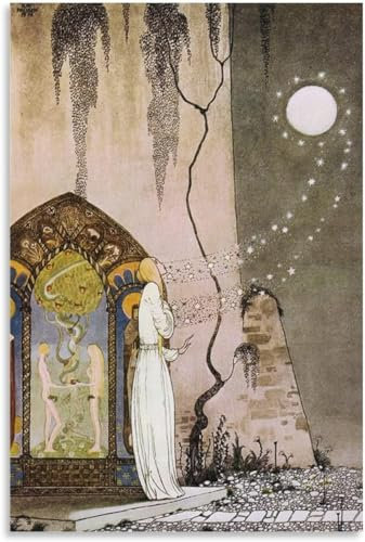 LVTFCO Kay Nielsen-Poster, Retro-Illustration, Wandkunst, Kay Nielsen-Drucke, Kay Nielsen-Leinwandgemälde für Wohnzimmer, Bilddekoration, 50 x 70 cm x 1, ohne Rahmen