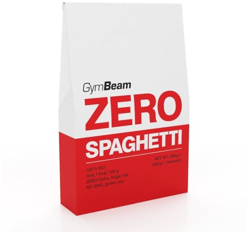 GymBeam Spaghetti Zero BIO 385g, Pasta Ipocalorica di Farina di Konjac, Adatta ai Vegani, Senza Glutine, Quasi Zero Carboidrati e Grassi, Ideale per la Perdita di Peso, Massima Qualità Biologica