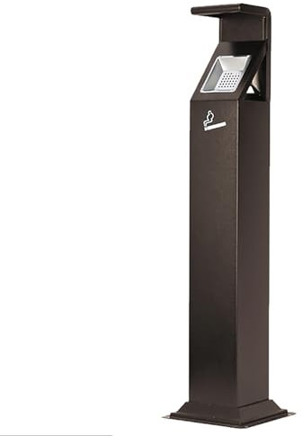 WYZCHDM Outdoor-aschenbecher, Edelstahl Standascher, Abschließbarer, Wetterfester Aschenbecher, Rauchfrei Vertikale Aschesäule, Für Terrasse Hinterhof Draußen Im Innenbereich 29 * 29 * 117cm Brown