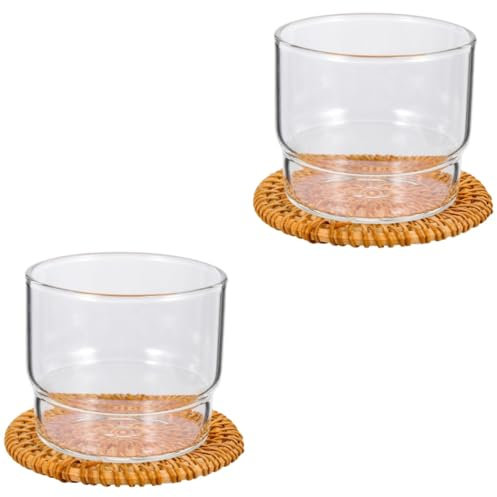 Cabilock 2 Juegos Copa Americana Helada Vasos De Café Con Leche Taza De Bebida Transparente Vasos De Espresso Vaso De Cristal Con Tazas De Té De Vidrio Jarro De Cerveza Rota Laminación