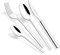 Monix - M206974 - Amalfi Lot de 24 Couverts avec Couteaux à Steak, Acier Inoxydable 18/10, Finition Polie, Passe au Lave-Vaisselle, Argenté