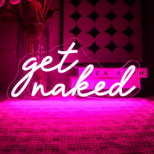OYCGZV Get Naked Neon Schild Rosa Led Neonschild Wand Schriftzug Neon Sign USB Nackt werden Led Schild für Schlafzimmer Heim Badezimmer Bar Shop Club Store Pub Salon Dekoration Party