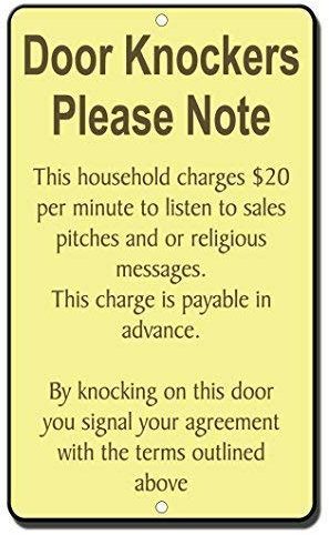 Biopracess Doors Knockers Please Note Funny Metal Sign Metal Sign 8x12 Inches