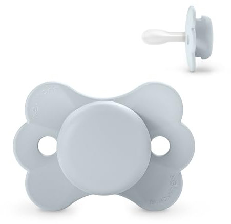Suavinex, Schnuller für Babys 0-6 Monate, Schnuller mit physiologischem Silikonsauger SX Pro, Symmetrischer, flacher und flexibler Sauger, für Neugeborene, Respektiert die Mundentwicklung, Blau Uni