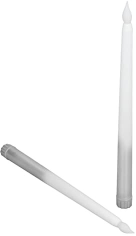 Naroote Velas Cónicas sin Llama, Candelabros con Pilas LED, 2 Velas LED Cónicas, Velas LED para Chimenea, Boda, Fiesta, Decoración del Hogar, Color (medio spray plata)