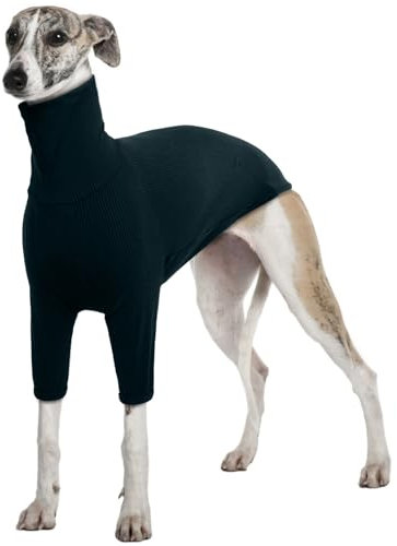 Windhund Pullover, Windhund Winter Jacke Strickpullover Hund Groß Greyhound Hundemantel Windhund Schlafanzug Jacke Salukis Mantel XXL Hundepullover(Dunkelgrün, 2XL)