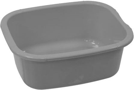 simpa 11L Multi-Purpose Silver Plastic Rectangular Household Cleaning Bowl for Washing Up, Window Cleaning, Car Valeting and Multi Room Spot Cleaning Tasks.